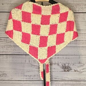 POL Pink and Cream Knit Scarf